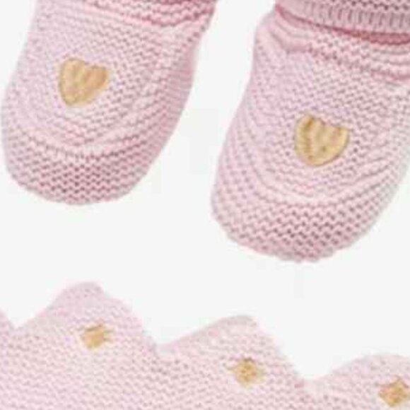 New First Impression Pink Crochet Crown Botties Set (6-9 months) - Picture 1 of 4